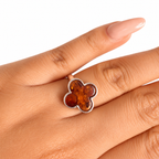 Anillo Van Flor Ambar Polaco Plata .925