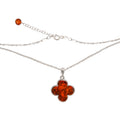 Collar Van Flor Ambar Polaco Plata .925. Cadena 50cm más 5 cm de extensión