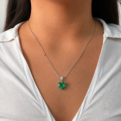 Dije Turmalina Maxi Corazón con Circonias, Plata .925 con Rodio