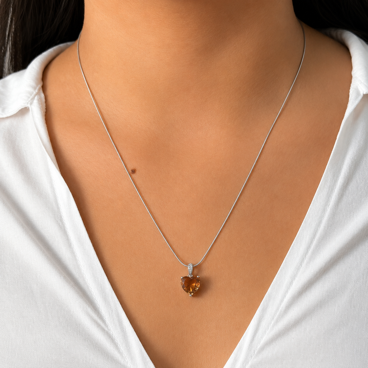 Dije Piedras SemiPreciosas Corazón de Zultanita, Plata .925 con Baño de Rodio