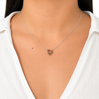 Collar Piedras SemiPreciosas Corazón de Zultanita, Plata .925 con Baño de Rodio