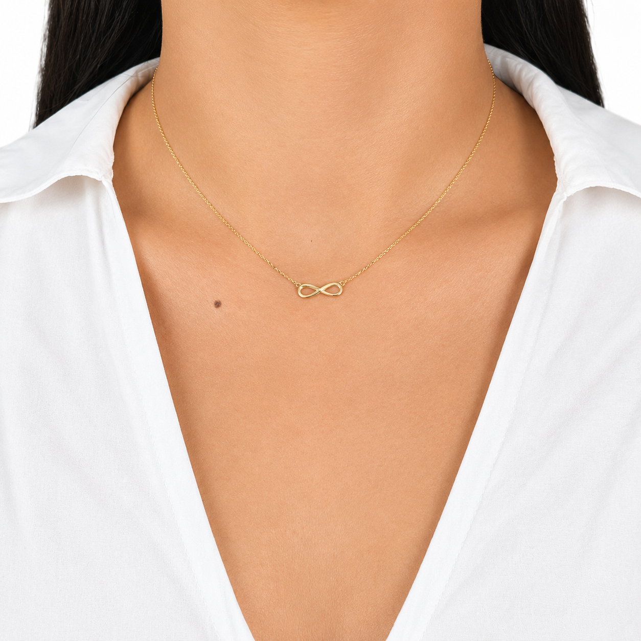 Collar Infinito Liso Oro 10K