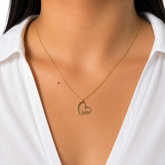 Collar Silueta Corazón Love Liso Oro 10K