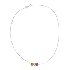 Collar Osos 1:1 con Piedras Naturales, Ágata y Madre Perla Plata .925 con Rodio