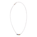 Collar 5 Osos 1:1 con Piedras Naturales, Ágata, Madre Perla, Amatista, Cuarzo Rosa Plata.925 con Baño de Rodio