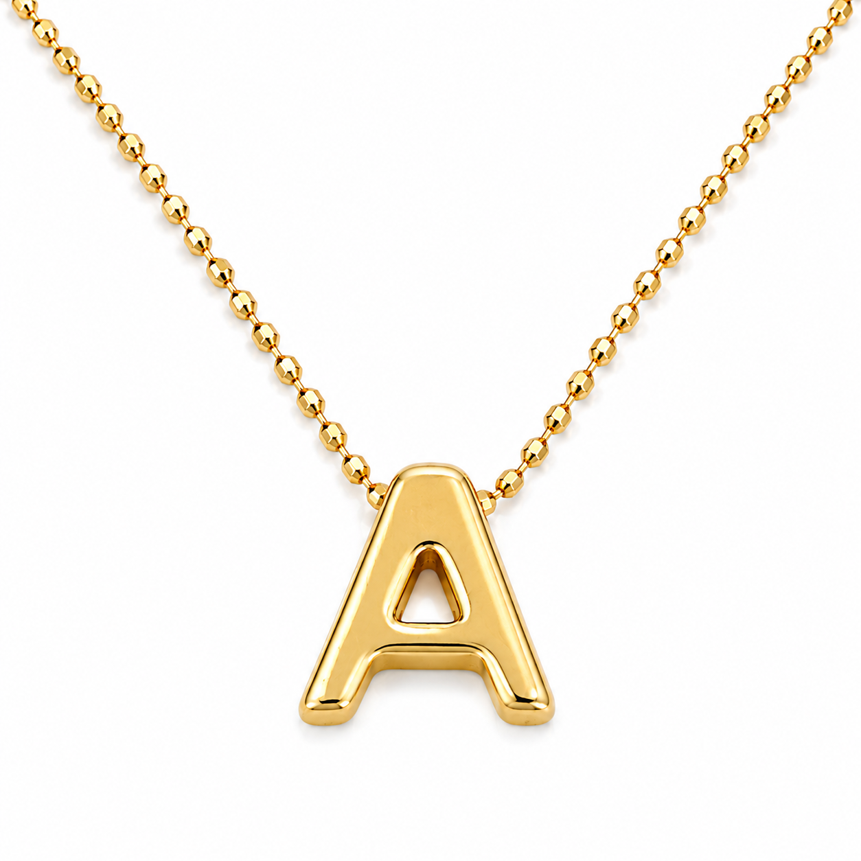 Collar Letra A Plata .925 con Baño de Oro 18K