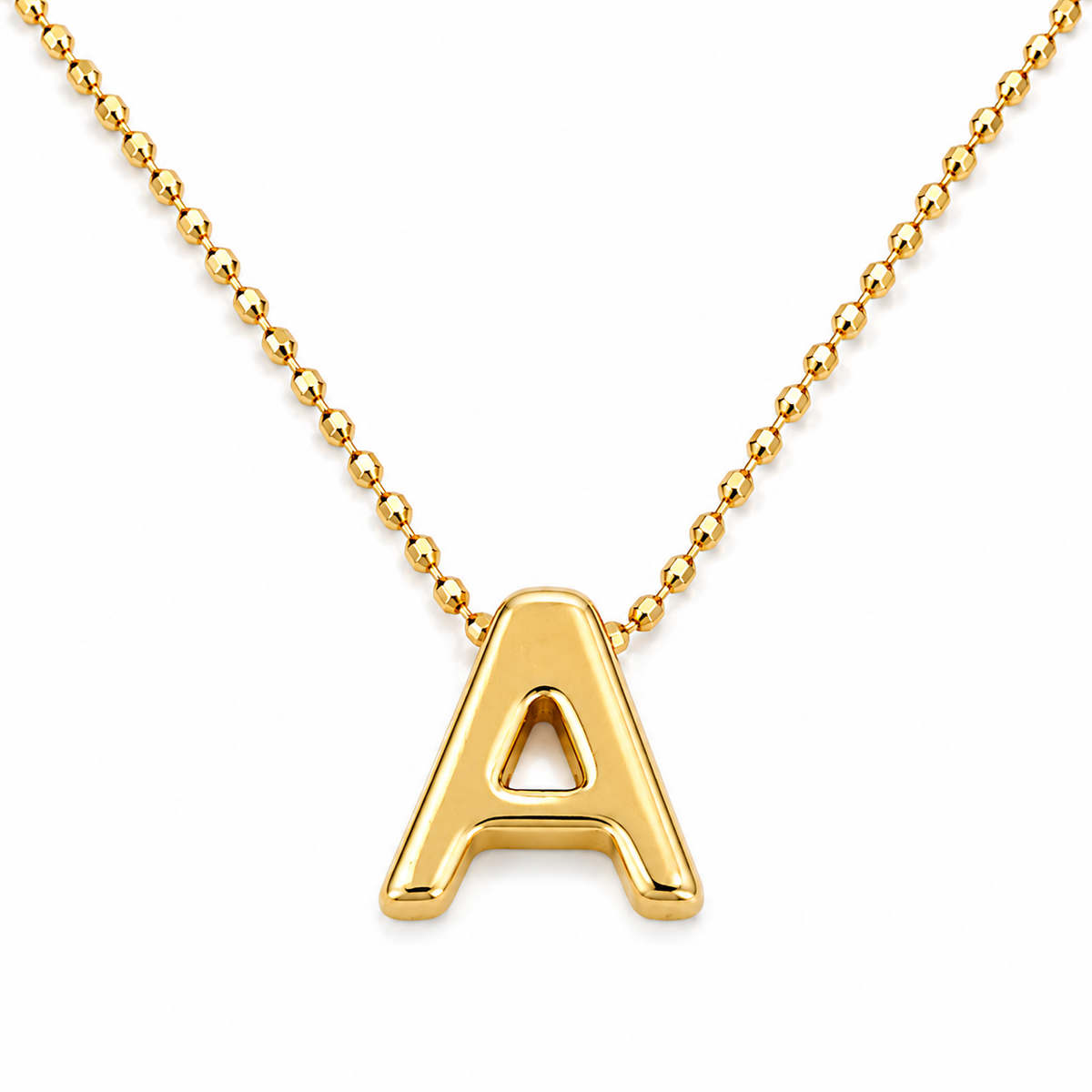 Collar Letra A Plata .925 con Baño de Oro 18K
