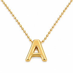 Collar Letra A Plata .925 con Baño de Oro 18K