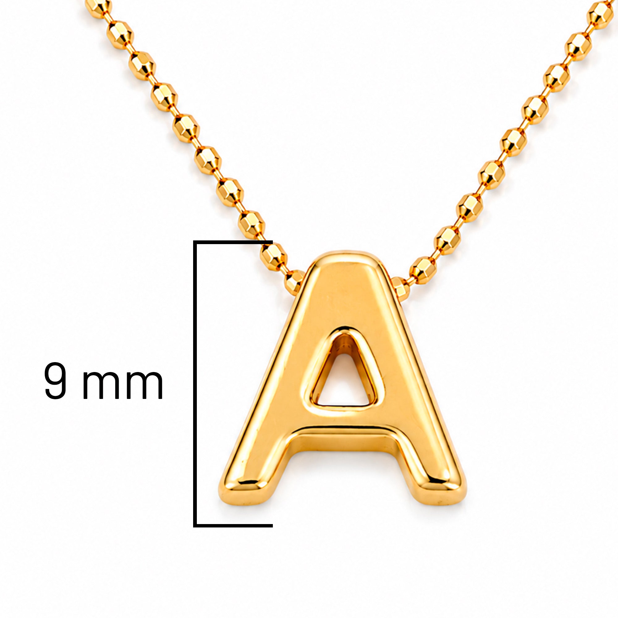 Collar Letra A Plata .925 con Baño de Oro 18K