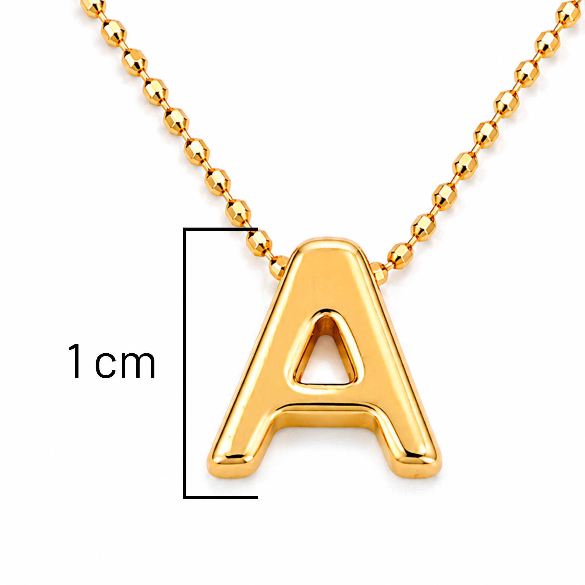 Collar Letra A Plata .925 con Baño de Oro 18K