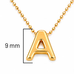 Collar Letra A Plata .925 con Baño de Oro 18K
