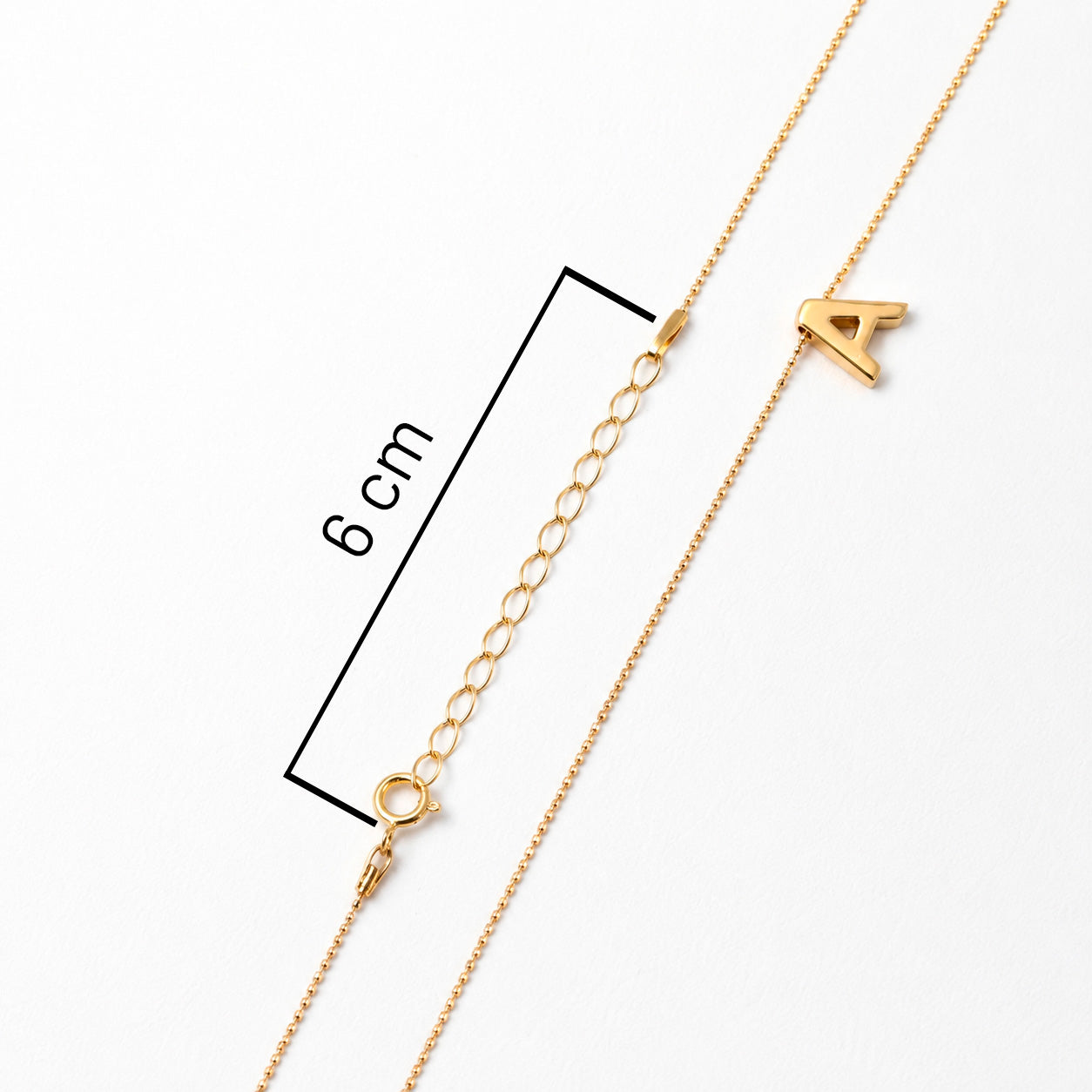 Collar Letra A Plata .925 con Baño de Oro 18K