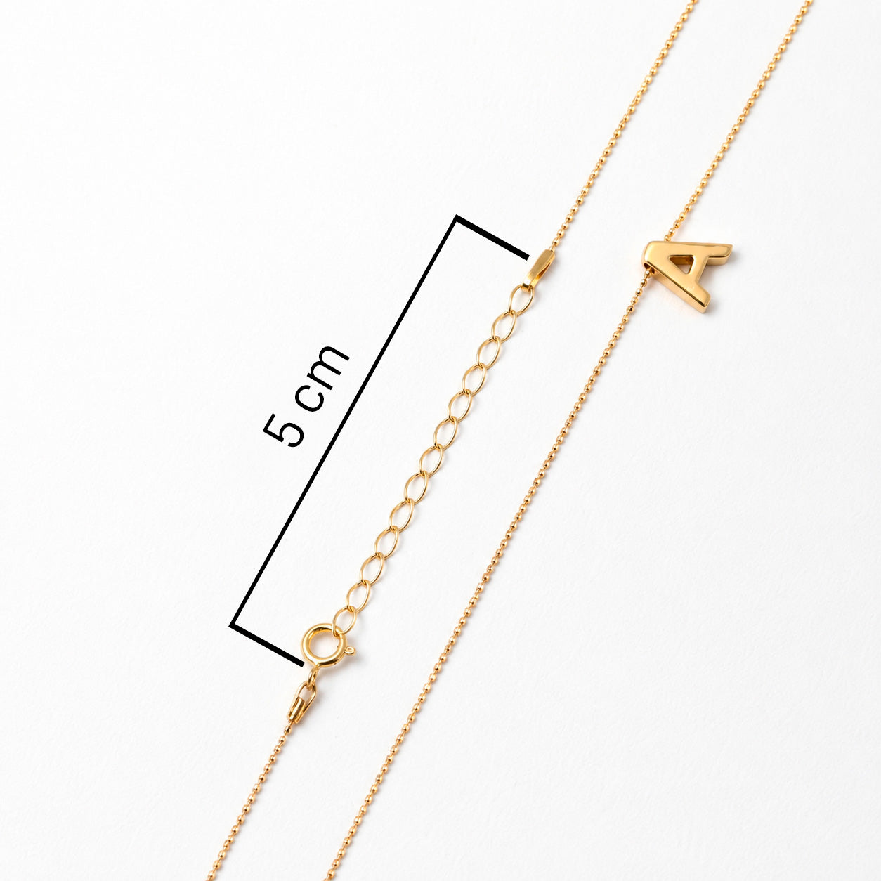 Collar Letra A Plata .925 con Baño de Oro 18K