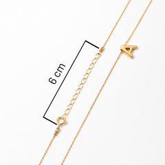 Collar Letra A Plata .925 con Baño de Oro 18K