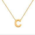 Collar Letra C Plata .925 con Baño de Oro 18K