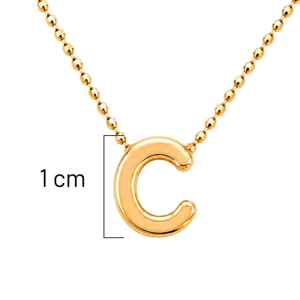 Collar Letra C Plata .925 con Baño de Oro 18K