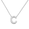 Collar Letra C Plata .925 con Baño de Rodio