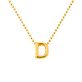 Collar Letra D Plata .925 con Baño de Oro 18K