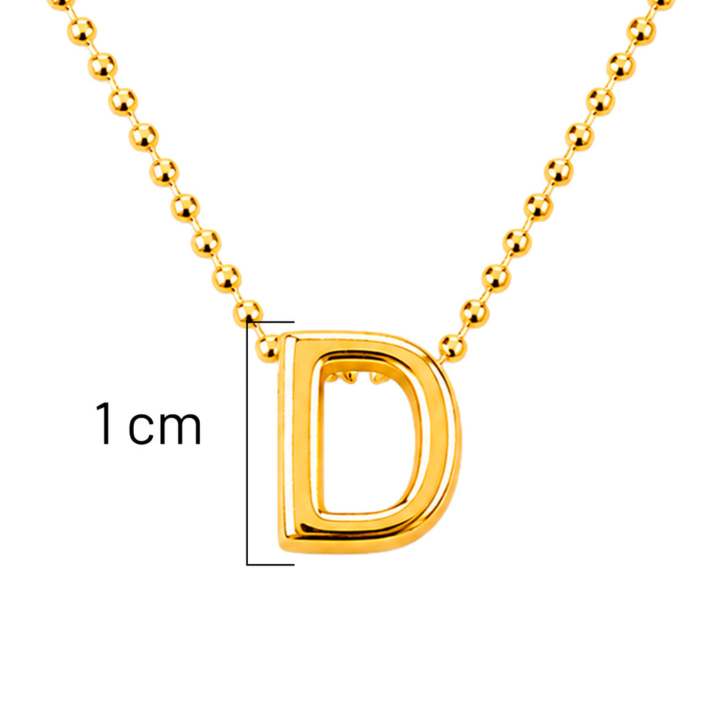 Collar Letra D Plata .925 con Baño de Oro 18K
