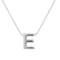 Collar Letra E Plata .925 con Baño de Rodio