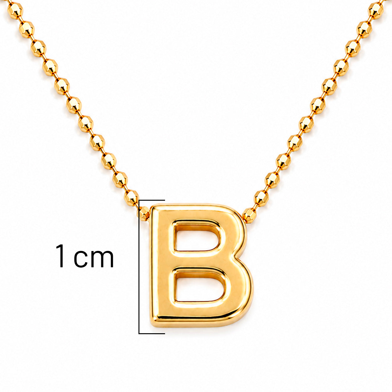 Collar Letra B Plata .925 con Baño de Oro 18K