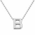 Collar Letra B Plata .925 con Baño de Rodio