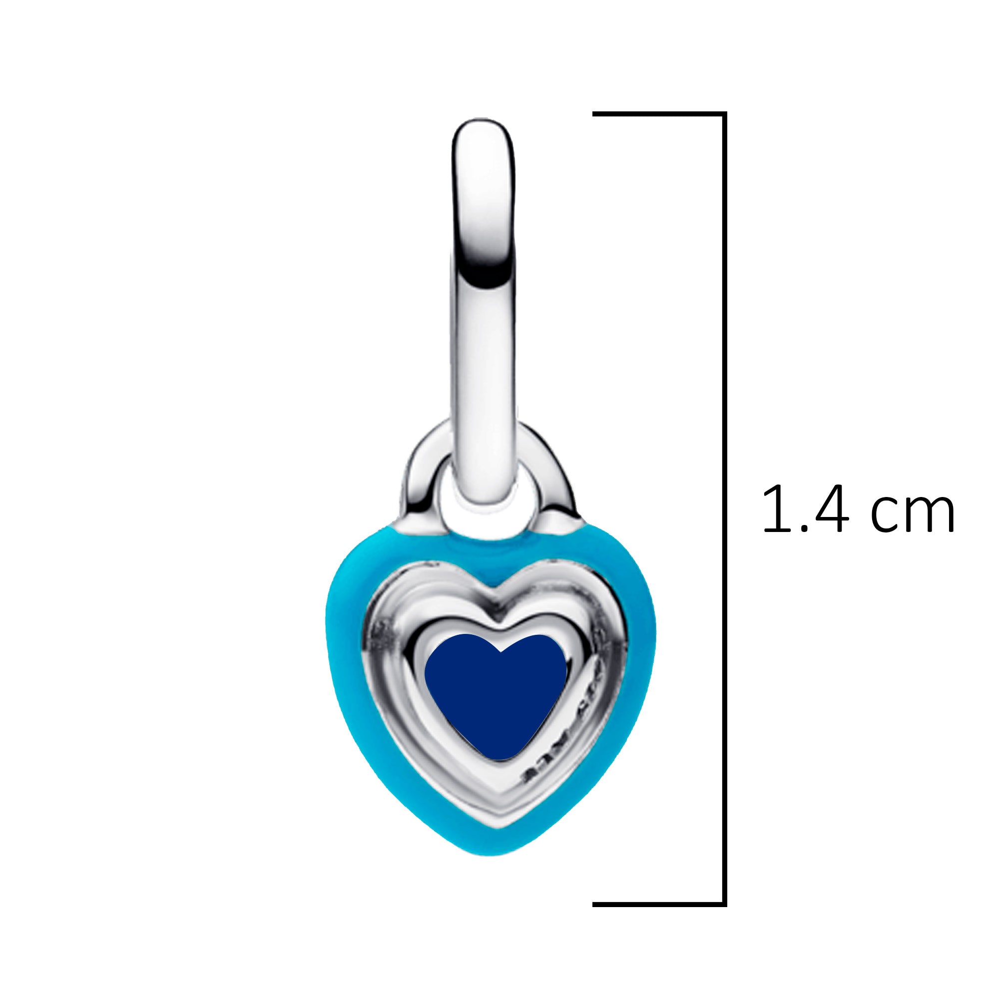 Charm Inspirado Pan 1:1 Corazón Chico con Turquesa Kidman, Plata .925