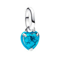 Charm Inspirado Pan 1:1 Corazón Chico con Turquesa Kidman, Plata .925