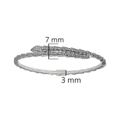 Juego Bvlg 1:1 Brazalete y Anillo Serpiente con Circonias Plata .925 con Rodio