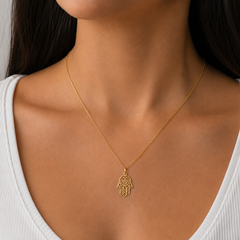 Dije Mano de Fatima Calada 1.9cm Oro 10K