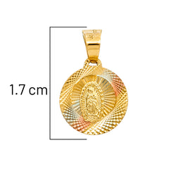 Dije Medalla de la Virgen de Guadalupe Diamantado Oro 10K