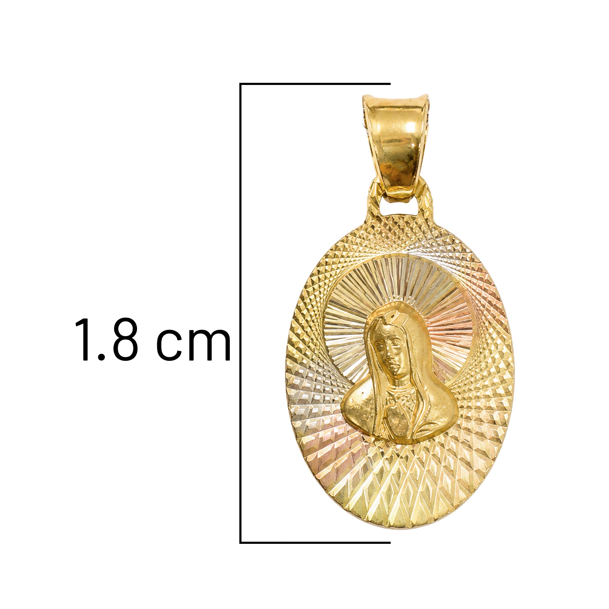 Dije de la Virgen de Guadalupe Florentino Diamantado Oro 10K