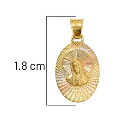 Dije de la Virgen de Guadalupe Florentino Diamantado Oro 10K
