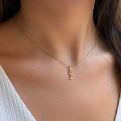 Dije Letra I con Micro Circonias Oro 10K