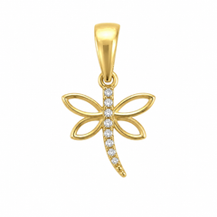 Dije Libelula con Micro Circonias Oro 10K