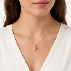 Dije 3 Corazones con Micro Circonias y Liso Oro 10K