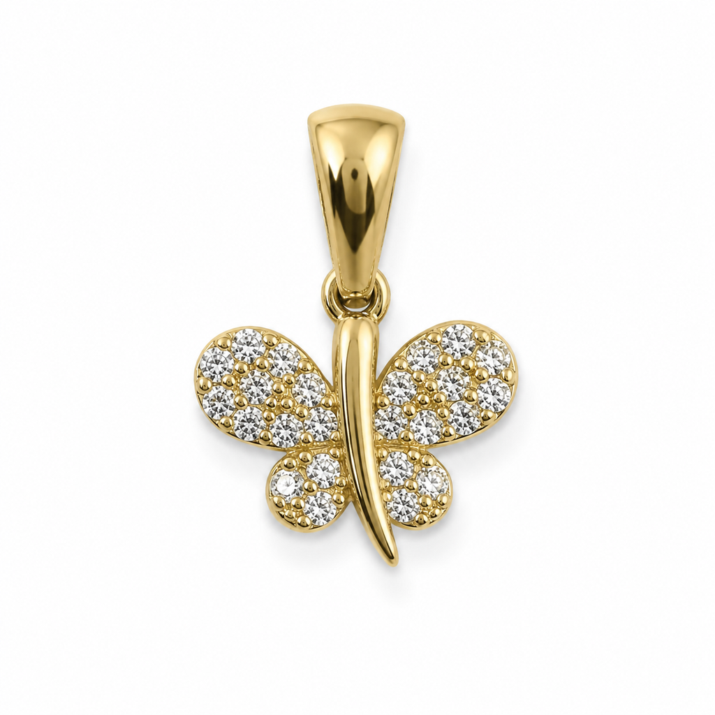 Dije Mariposa con Circonias Oro 10K