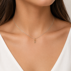 Dije Letra H con Micro Circonias Oro 10K