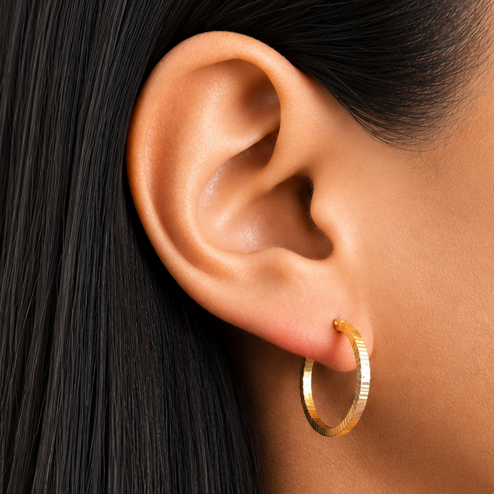 Arracada Diamantada 2cm Oro 10K