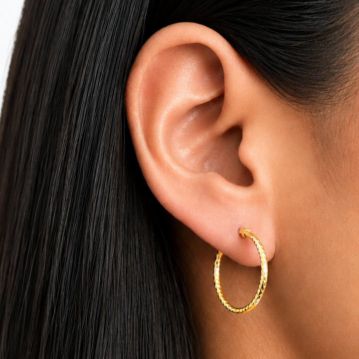 Arracada Diamantada 1.9cm Oro 10K
