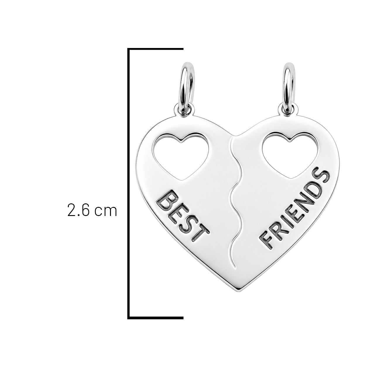 Dije Duo Corazón Partido Mejores Amigos Plata .925