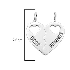 Dije Duo Corazón Partido Mejores Amigos Plata .925