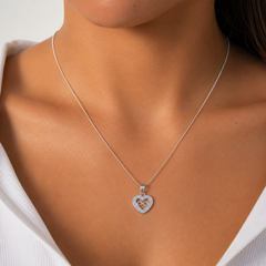 Dije de Corazón con circonias e Infinito 2cm Plata .925
