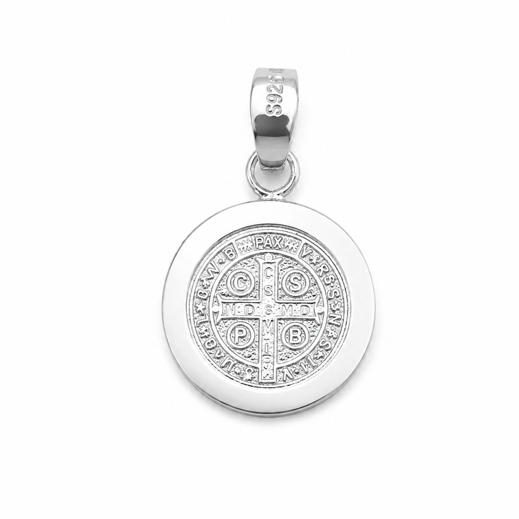Dije Medalla de San Benito de 2cm Plata .925