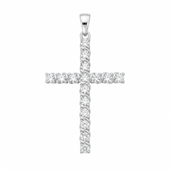 Dije de Cruz con Circonias Blancas Entrelazadas Plata .925 con Rodio