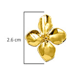 Arete  Flor Hibiscus 4 Pétalos Colección Florecer Plata .925 con Baño de Oro 18k