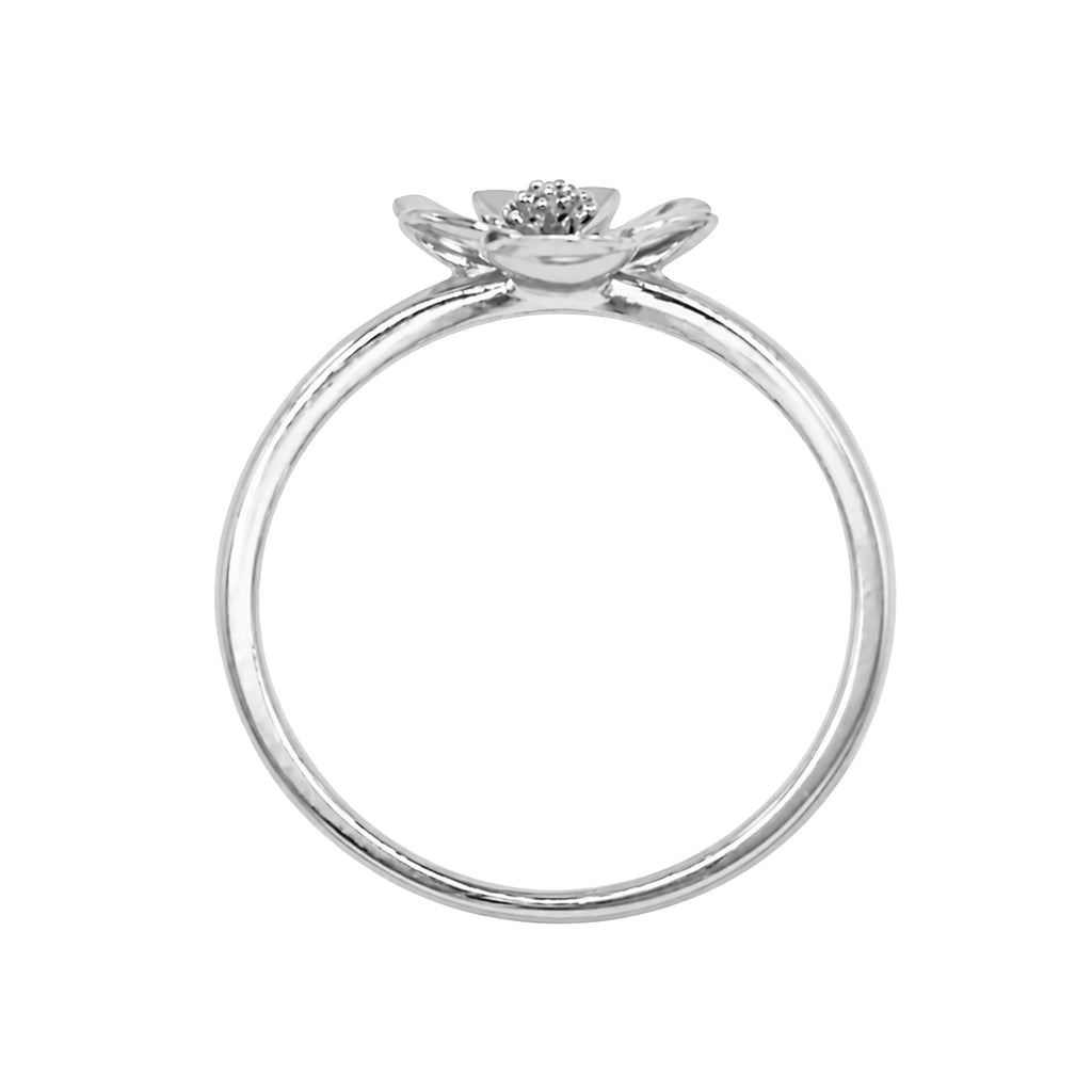 Anillo Flor Sakura Chico Colección Florecer Plata .925 con Baño de Rodio