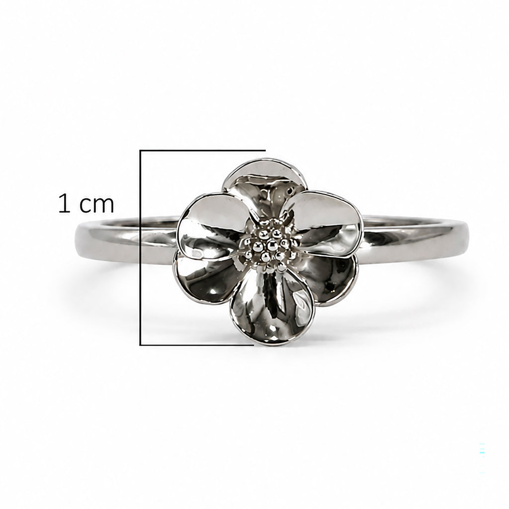 Anillo Flor Sakura Chico Colección Florecer Plata .925 con Baño de Rodio