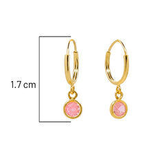 Arracada Circonia Colgante 1.7cm Oro 10K