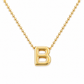 Collar Letra B Plata .925 con Baño de Oro 18K